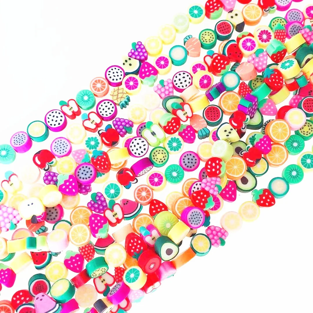 YJ-GB352 wholesale summer spring style polymer clay bead colorful fashion loose fruit necklace bracelet jewelry making beads