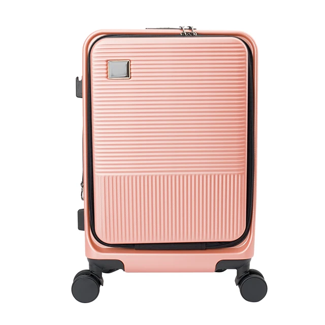 2024 Hot Selling TSA Lock Aluminum Frame Suitcases Luggage with USB Charging Port Cup and Phone Holder for Travel