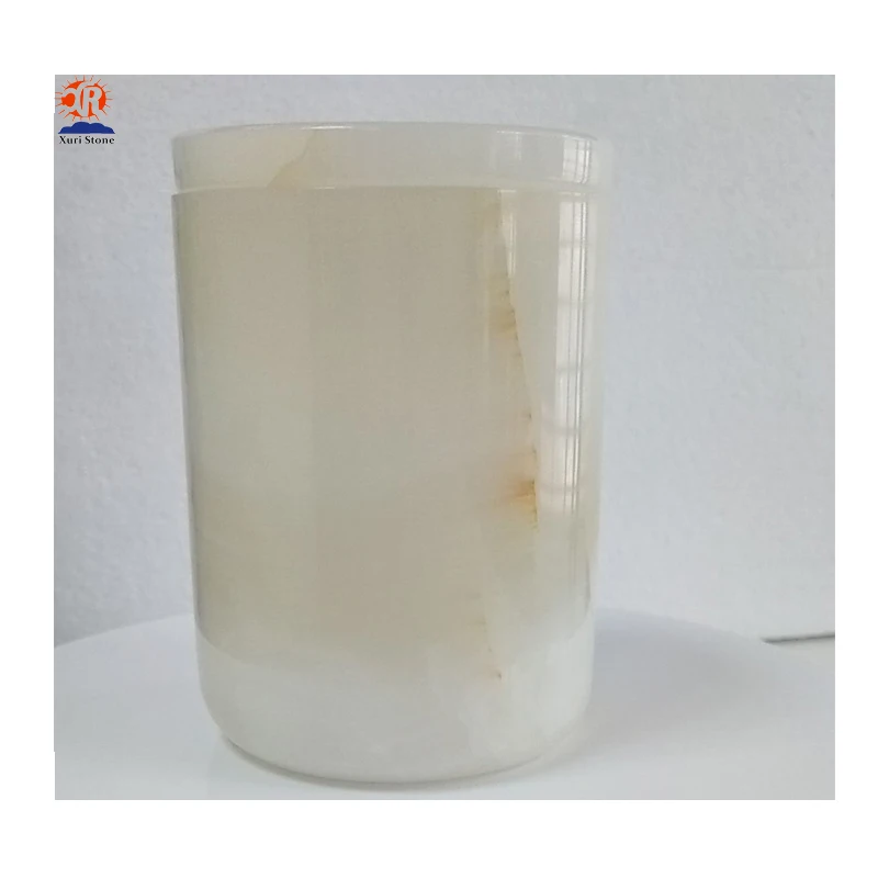 candle jars with lid White onyx Candle holders/candle jar with white onyx lid on sale