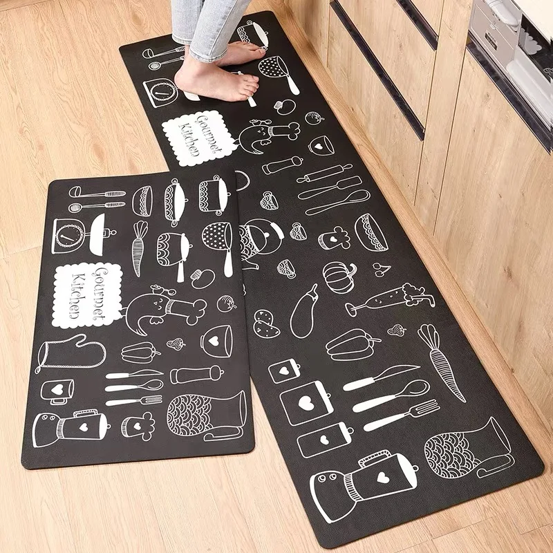 Anti Fatigue Kitchen Mat 2pcs Standing Floor Mats Set Non-Slip PVC Foam Kitchen Rugs Comfort Kitchen Mat