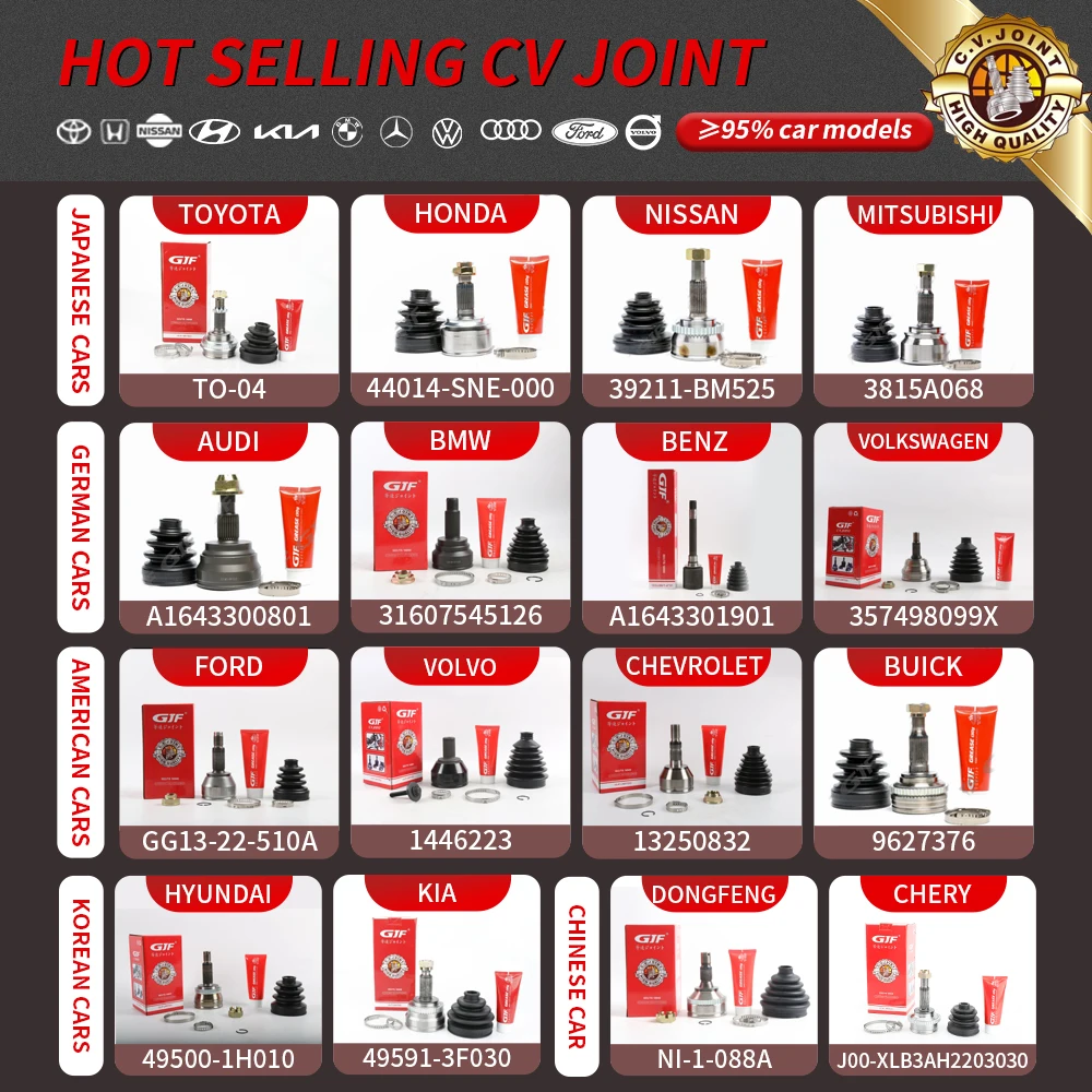 GJF auto parts cv joint manufacturer drive shaft cv joint kit outer inner cv joint for KIA CARNIVIL 3.5 KI-3-505