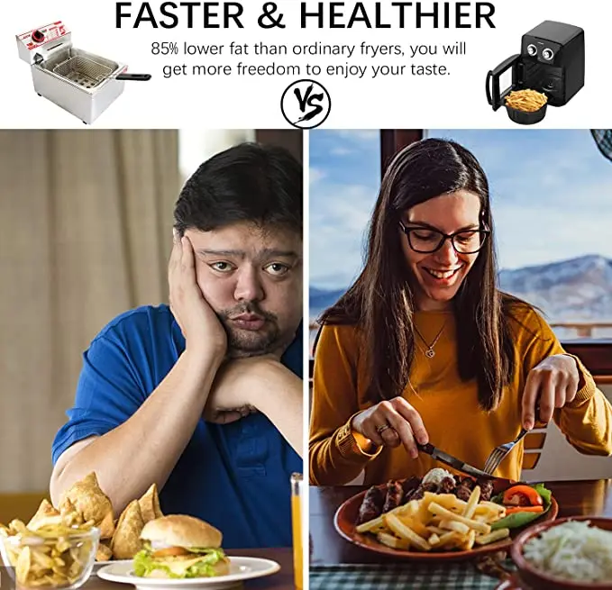 QANA 12L Multifunctional Oil-Free Deep Fryer Wi-Fi Supported Frying Safe Accessories Electric Deep Fryer