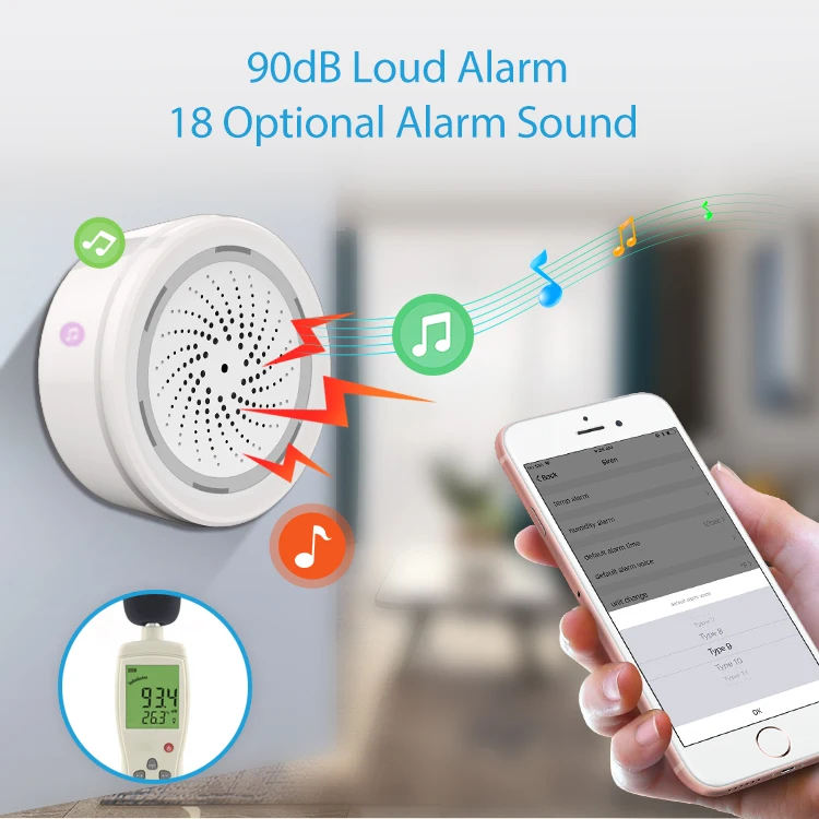smart tuya wifi wireless alarm siren