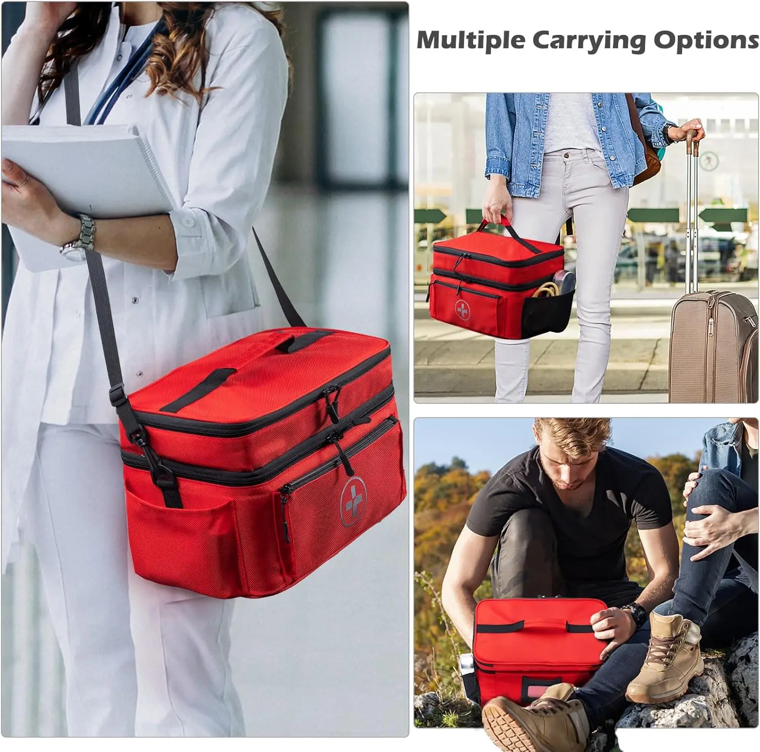 Functional Pockets  Empty Travel Medicine Bag Organizer Storage Pill Bottle Organizer Storage  First Aid Kit
