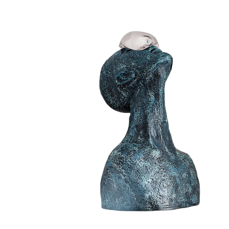 Nordic Simple Black Figure Sculpture Decoration Figures Resin Crafts Living Room Bedroom Ornaments