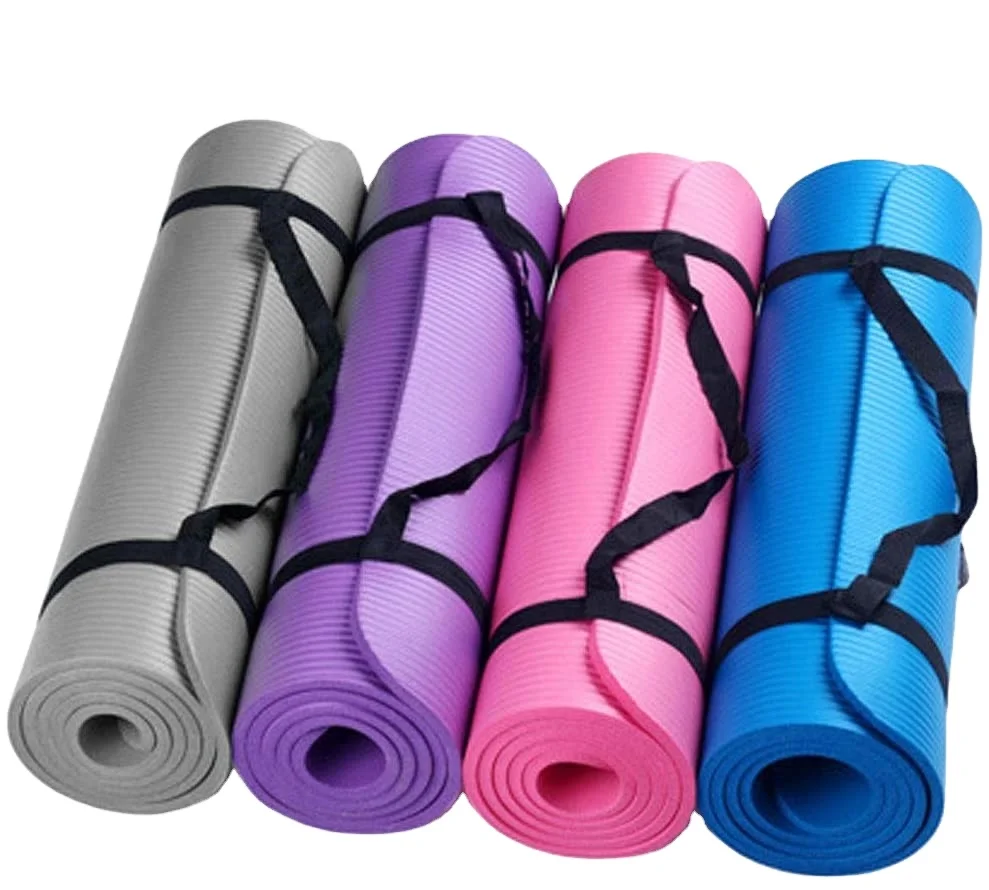 8/10/15/20mm NBR Yoga Mat Eco-friendly NBR Non-slip Foldable NBR Yoga Mat Extra Thick Exercise Yoga Mat