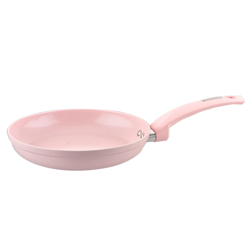 China Aluminum cookware Factory Pots and Pans sets with ceramic non stick coating and pink color