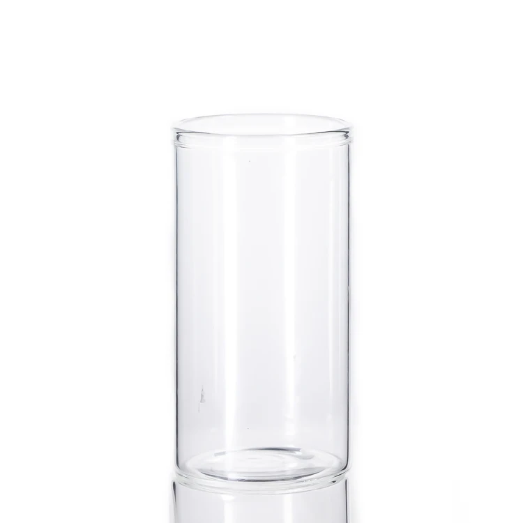 wholesale 100 ml cylinder round borosilicate kitchen storage glass jar spice tea nut container glass jars with wooden lid