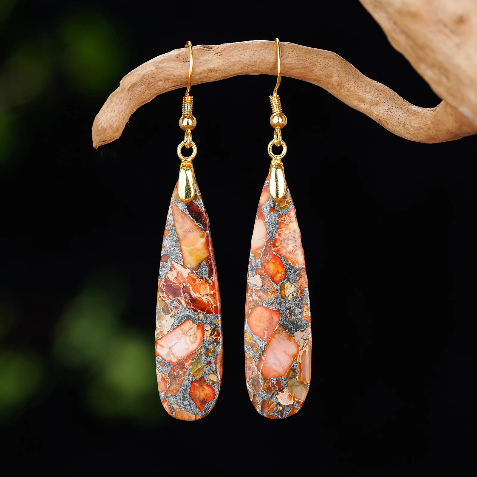 Серьги-подвески из натурального морского осадка