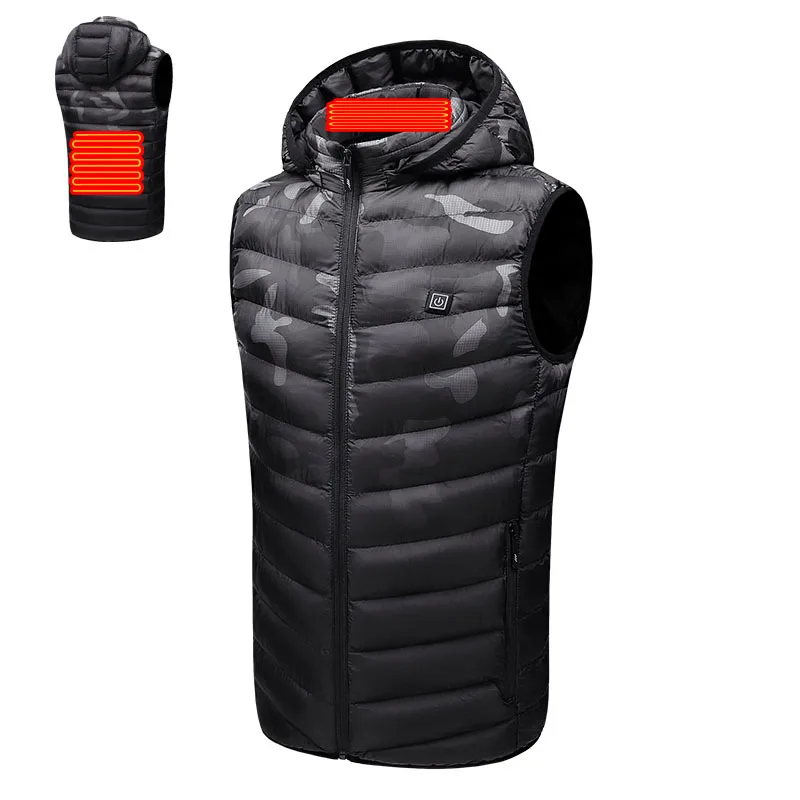 Winter Lightweight USB Charging Battery Adjustable Body Warmer Unisex Down Heated Vest Jacket For Outdoor Hiking Hunting