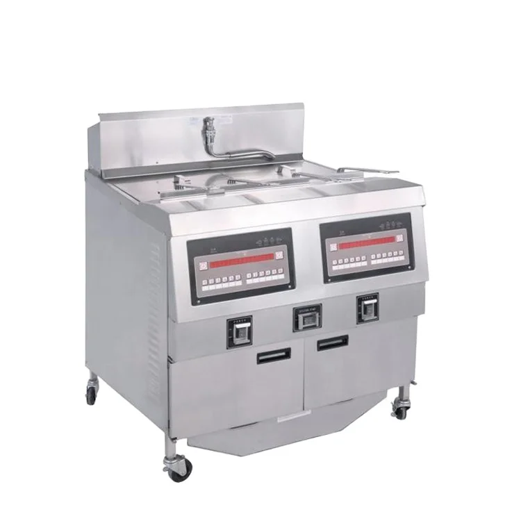 75L Electric Automatic Computer Control 3-Tank 6-Basket KFC Frying Machine with Built-in Filter System
