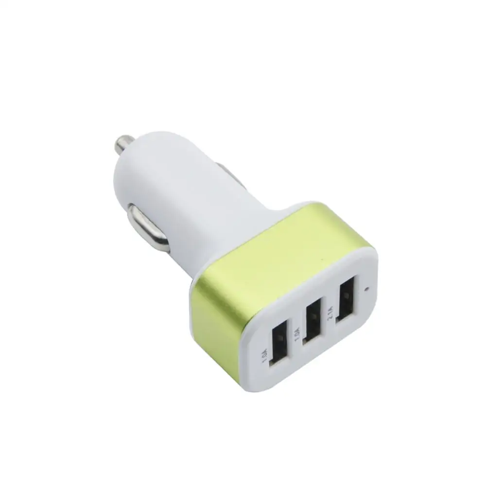 Portable 3-Port USB Car Charger Random Color Dropshipping 12V/24V  1A Quick Charging Triple Ports Auto Charger Adapter