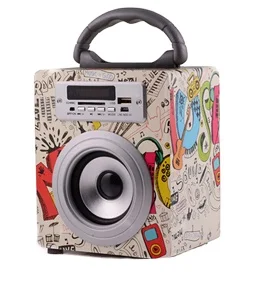 mini desktop speaker Wireless wooden speaker cabinet with karaoke microphone