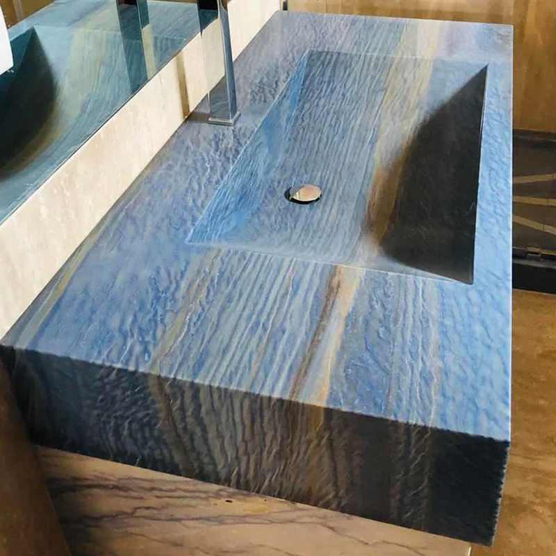 BOTON STONE High Quality Natural Stone Polished Slab Floor Tile Price Blue Azul Macauba Granite
