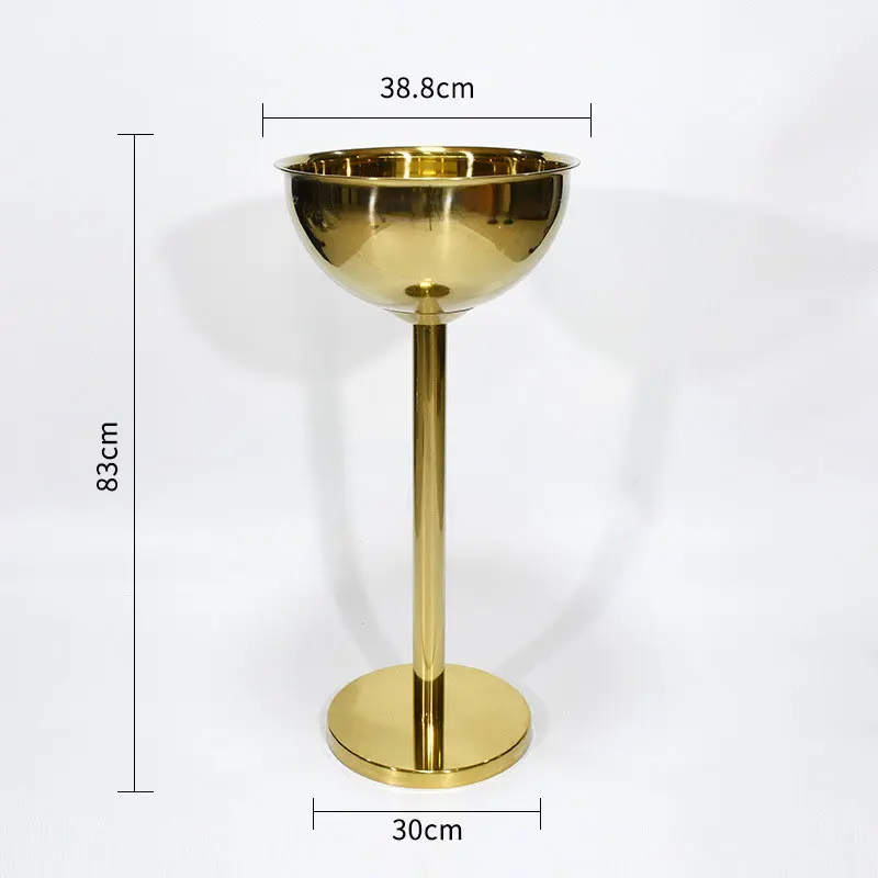 Stainless steel champagne  ice bucket outdoor party wine and beer floor ice bucket vertical bracket cooling ice bucket