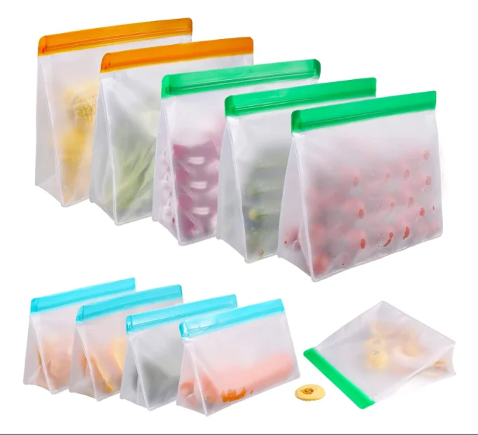 12  count freezer bags packaging peva reusable grade food storage bags set