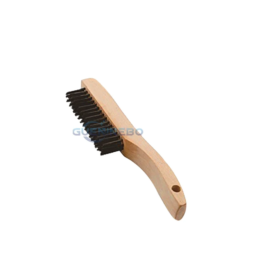 Wooden handle stainless steel wire brush for removing rust paint stains and welding slag