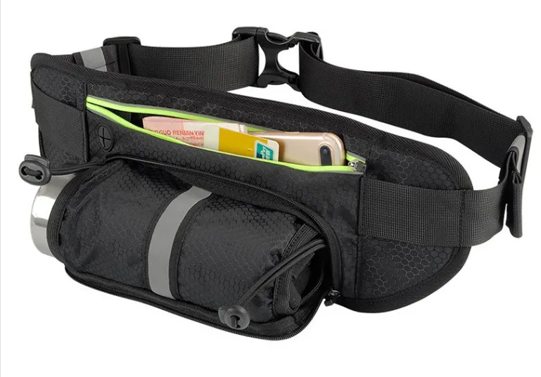 2020 Customized waist bag hidden water bottle for outdoor sports waterproof Fanny packs for men and women