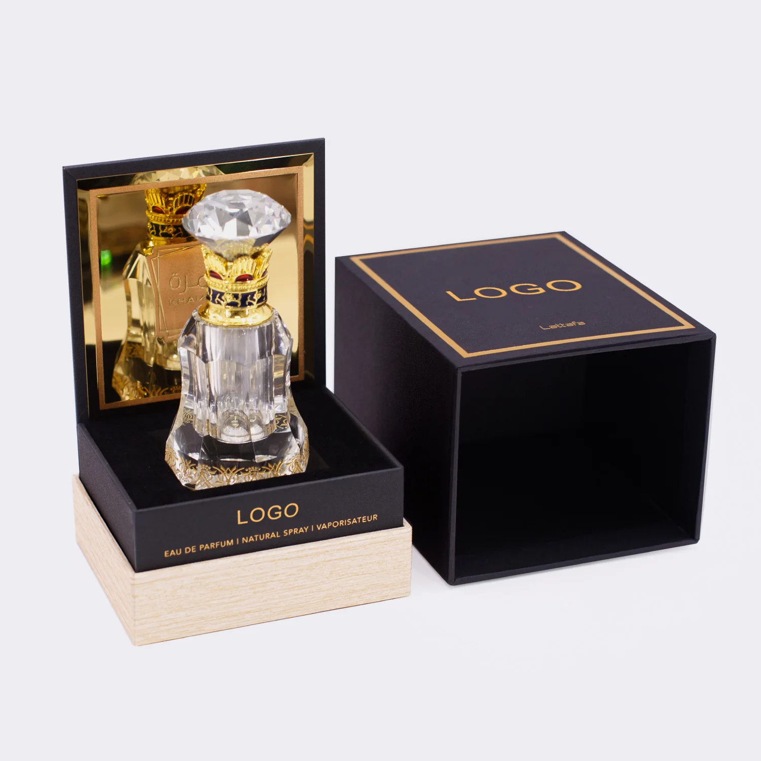 Eastbox Luxury Perfume Custom Logo Lid And Base Box 50ML 100ML Empty Perfume Box Packaging For Perfume Bottle