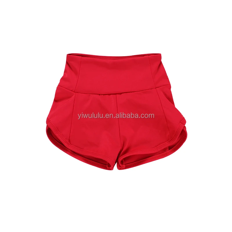 children girls sports shorts soft red color girls yoga shorts