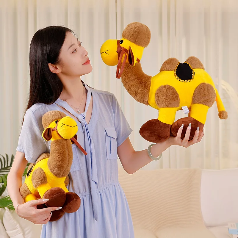 Creative Bactrian Camel Doll Soft Stuffed Dog Toy as Travel Ornament or Gift Logo Customizable Hot Model Wholesale