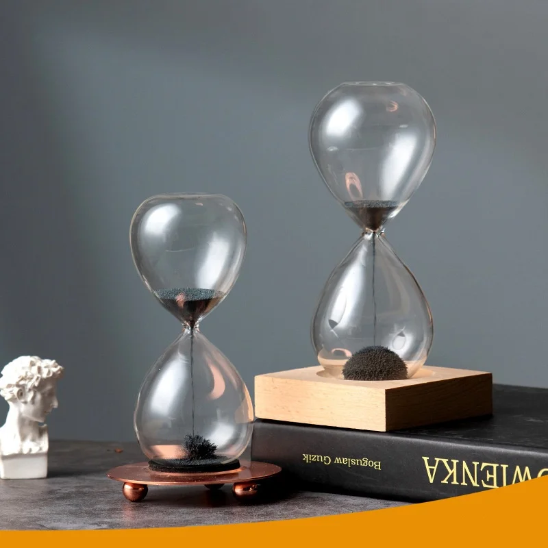 Оптовая продажа металлические часовые стеклянные песочные часы с таймером 30-минутные офисные деловые подарки Золотой вращающийся Декор
