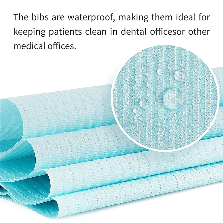 disposable waterproof  2ply paper 1 ply poly Dental Bibs consumables  medical colorfuldental Bib