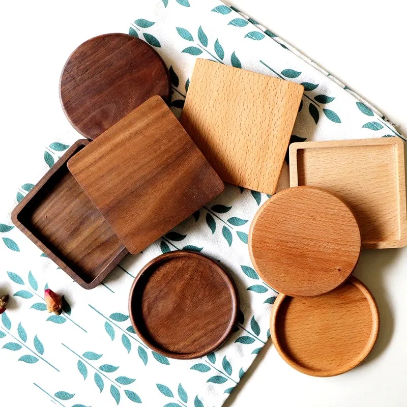 
Perfect Housewarming Gift Idea Coasters For Drinks Set Natural Non Slip Wooden Coasters Cup Coaster Set 