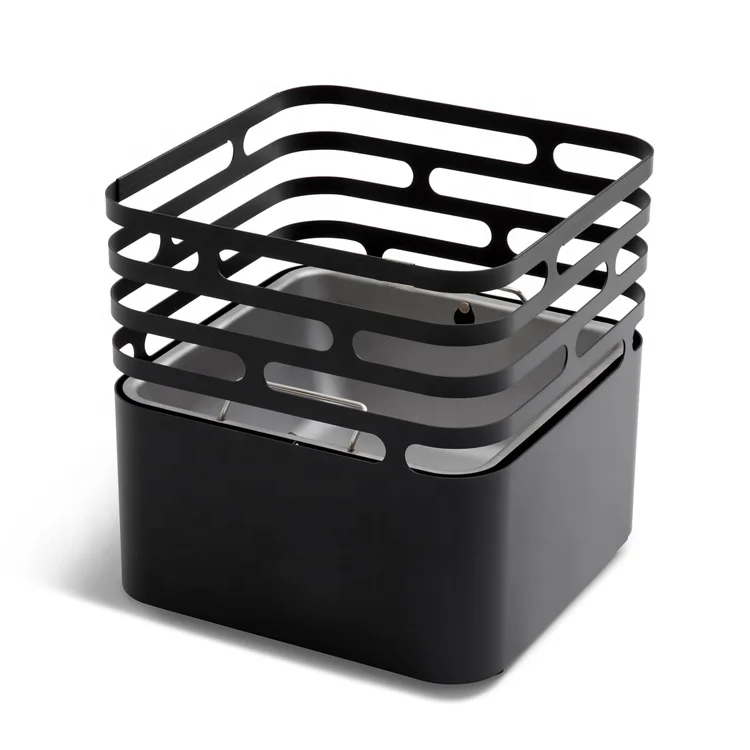 Factory Outdoor Square Rectangular Carbon Steel Corten Steel Wood Patio Folding Cast Iron Fire Basket