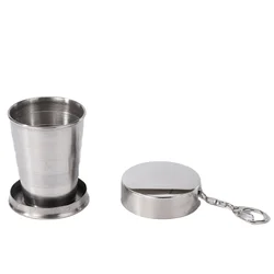 MIKENDA MANUFACTURER DIRECT STAINLESS STEEL TRAVEL PORTABLE CROSS - BORDER OUTDOOR FOLDING CUP PORTABLE SHRINKABLE CUP METAL