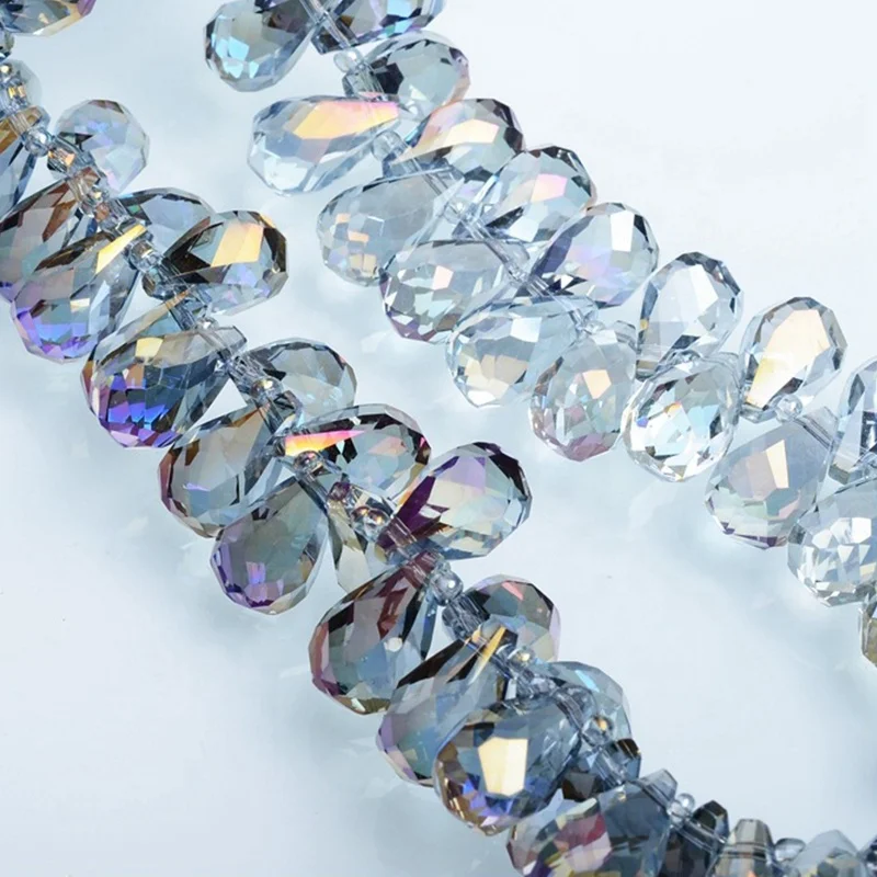 Crystal Beads Teardrop Beads transparent Water Drop Glass Bead water drop shape garment accessories