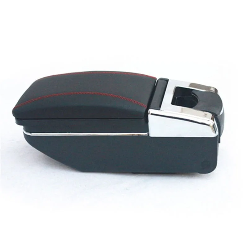 Car Armrest Console Box Rotatable Leather Central Container Organizer Universal Sliding Armrest Box Optional USB
