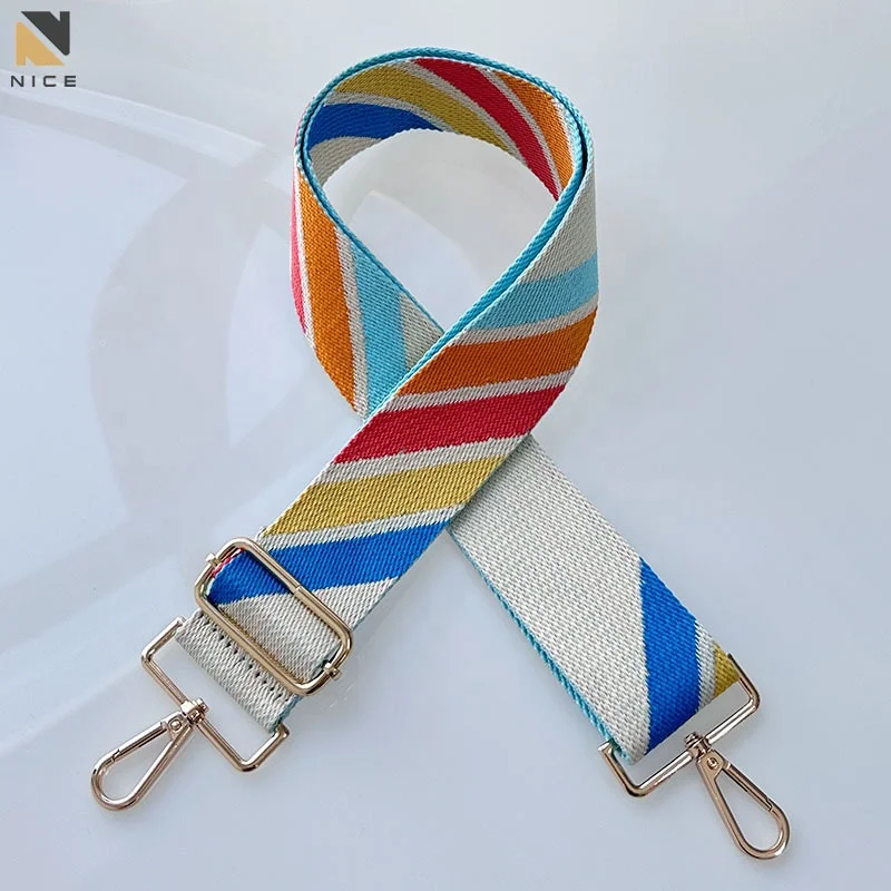 Wholesale Colorful Wide Shoulder Strap Replacement Fashionable Webbing Bag Strap Adjustable crossbody Bag Straps for DIY Handbag