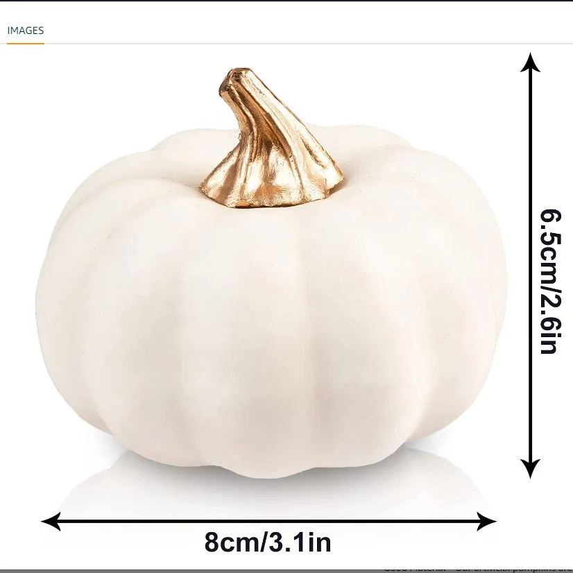 Artificial Pumpkins Autumn Decorations White Mini Fake Foam Plastic Pumpkins Small Harvest Lifelike Pumpkins for Fall Autumn Th
