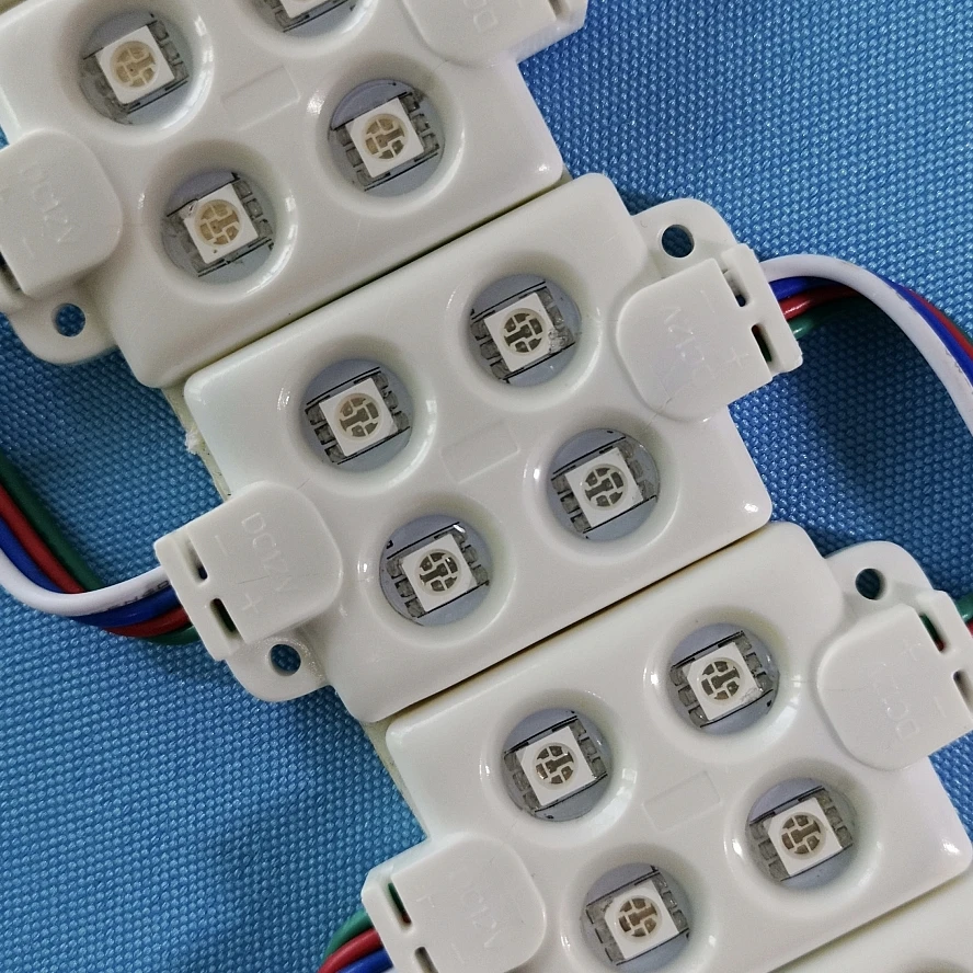 ABS injection epoxy resin waterproof LED module RGB SMD 5050 LED advertising light module SMD5050 RGB 4 led DC12V 0.96W IP66