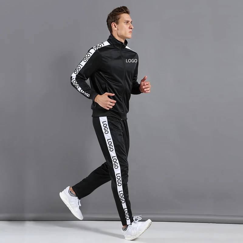 High Quality Plain Workout Crew Neck Sweat Suit 2 Piece Tracksuit Custom Private Label  Mens Sweatsuit Sets