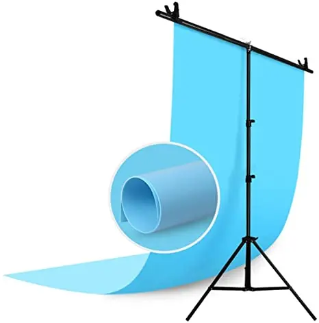 60*130cm Anti-wrinkle Waterproof Frost PVC Backgrounds Backdrop with 60*70cm Portable Adjustable T-shape Light Stand