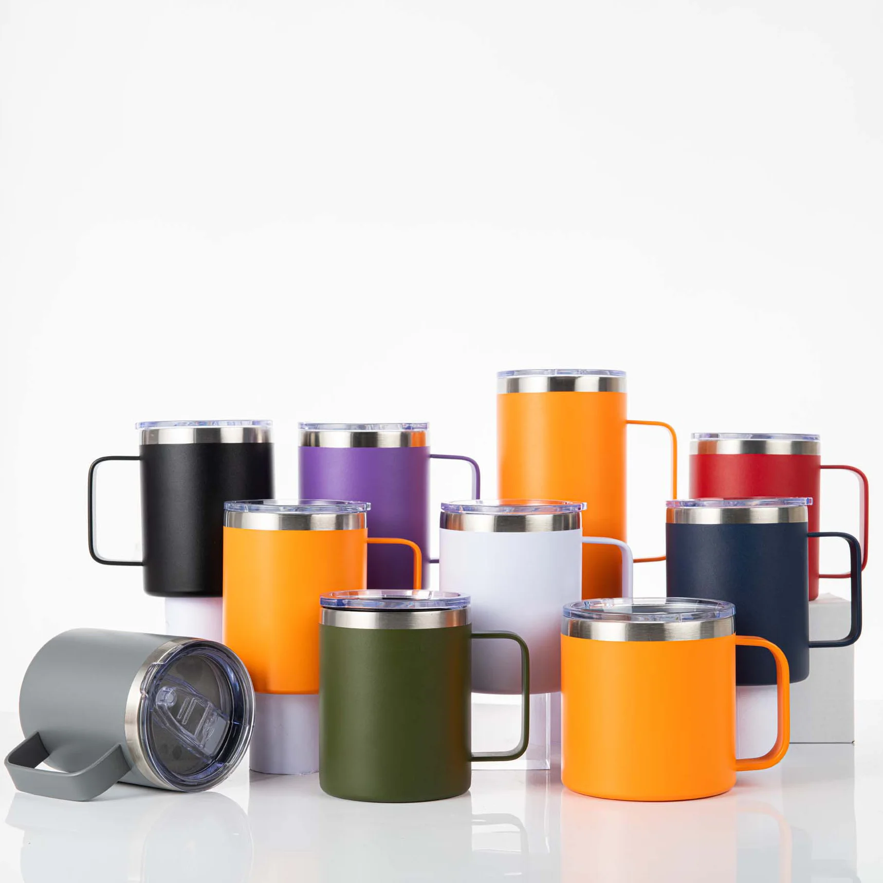 custom 12oz 14oz 20oz Stainless steel Thermos vacuum travel car coffee mug cup tumbler with handle