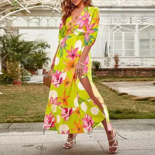 in bulk backless dress hollow printed floral clothes fashion girl summer 2022