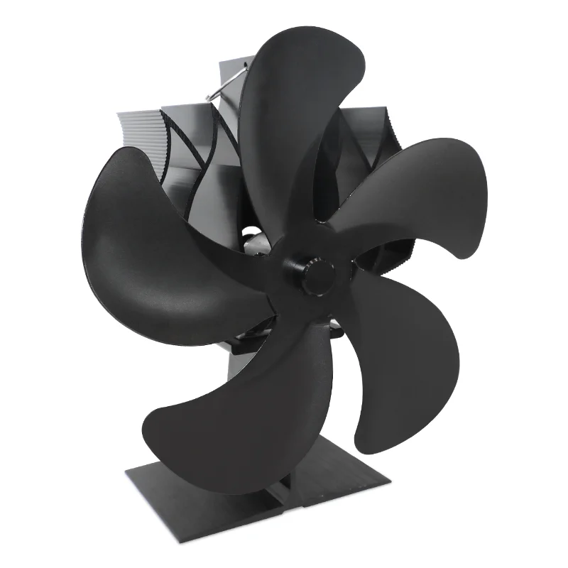 2022 New Aluminum Alloy Wood Burning Heat Powered Low Noise Stove Top Fan Fireplace Fan