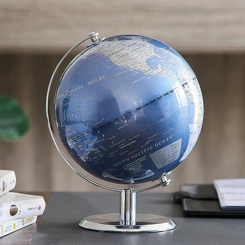 Creative Metal Stand Multilingual World Globe Geography Office Home Decoration Ornament Globe