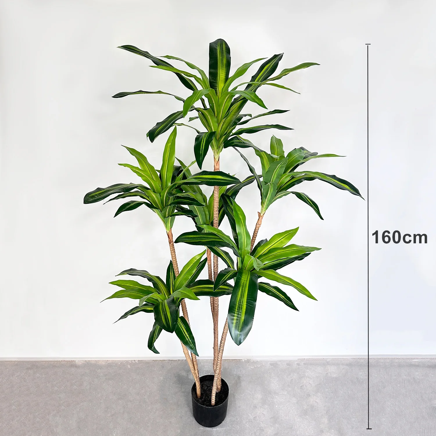 Artificial Dracaena Tree 5FT Faux Tree with Fake Tropical Yucca Floor Plant in Pot for Home Office Living Room Decor