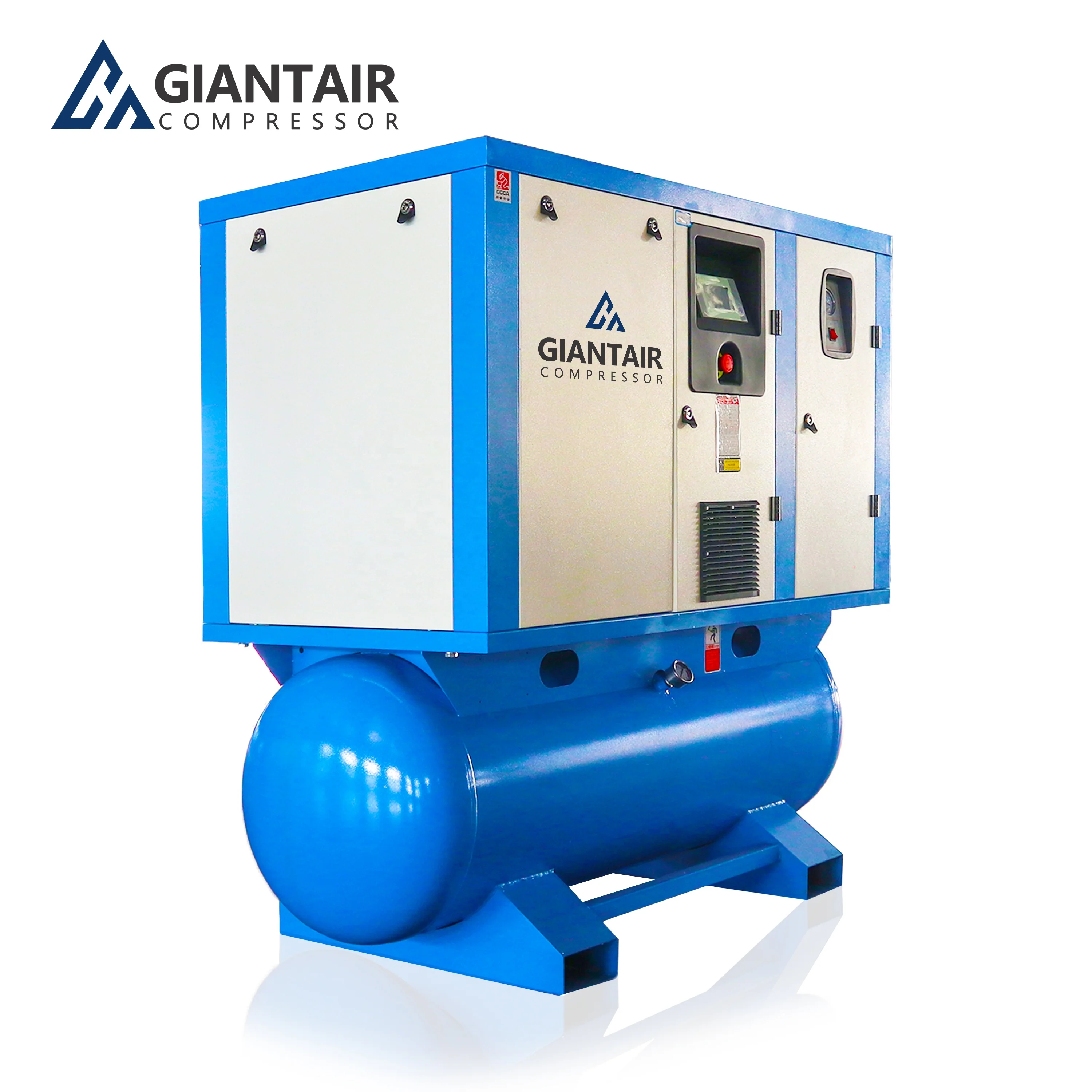 High Quality 7.5kw 10 Hp All In One Screw Air Compressor Mounted On 260 Litre Tank 35 Cfm Air Compressor