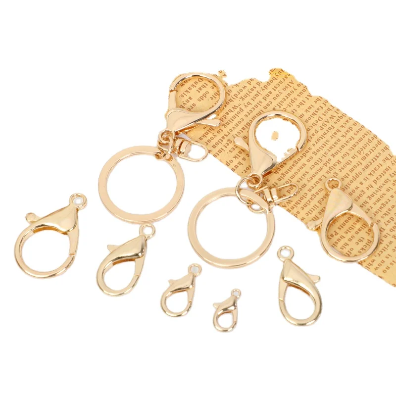 12mm 10mm Big Size Metal Alloy Gold Jewelry Hooks Keychain Bracelet Necklace Lobster Clasps  metal keychain