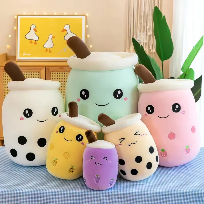 Sogifo 24cm Oem Soft Pearl Boba Milk Tea Tea Stuffed Pillow Cute Cartoon Bedtime Toys Doll Stuffed&plush Toy Animal