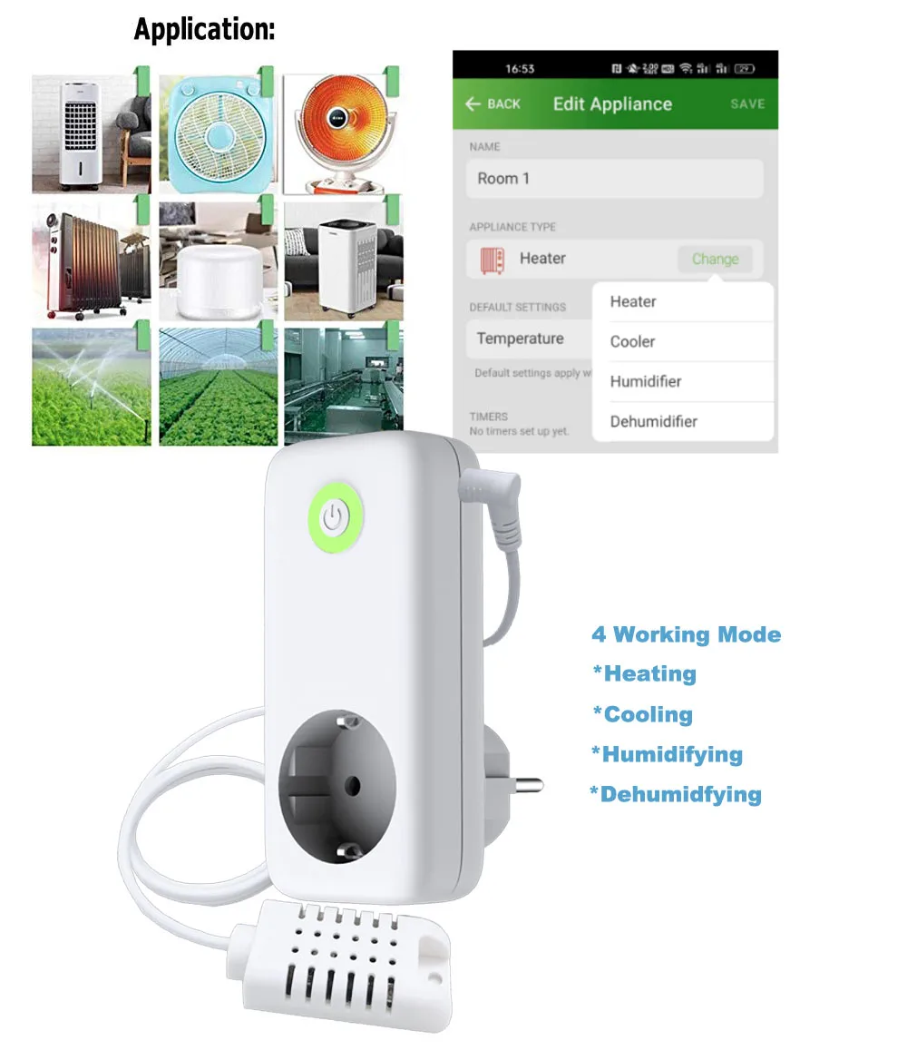 Smart Kiwi Warmer KW600 Thermostat Wifi Socket With Humidistat and Power Meter Functions