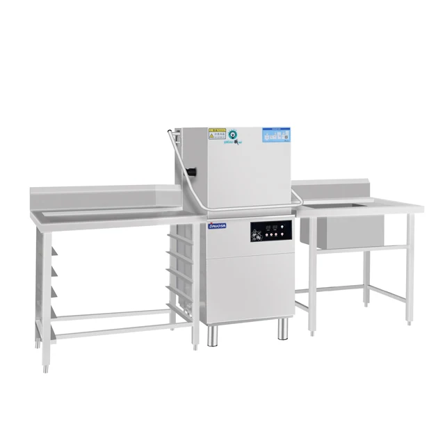 Free Standing  Hood Type Dishwasher High Temperature Water Commercial Dishwasher