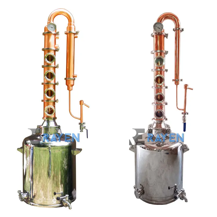 Distillery 100l 200l 300l Spirit Small gin Distillery Machine Copper Pot Whiskey Still column
