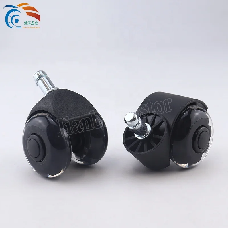 50mm 5 piece/Set casters roller blade office chair silicone caster PU Half transparent castor wheel