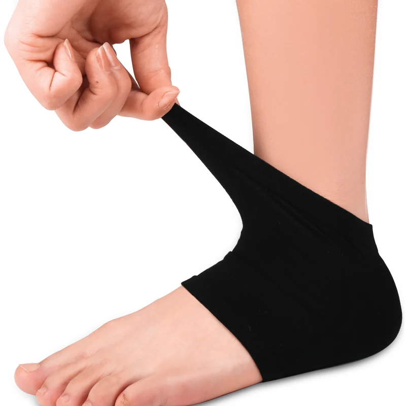 Silicone Heel Cushion Protector Socks Silica Heel Cups for Dry Cracked Spandex Comfort Heel Plantar Fasciitis Socks Insert